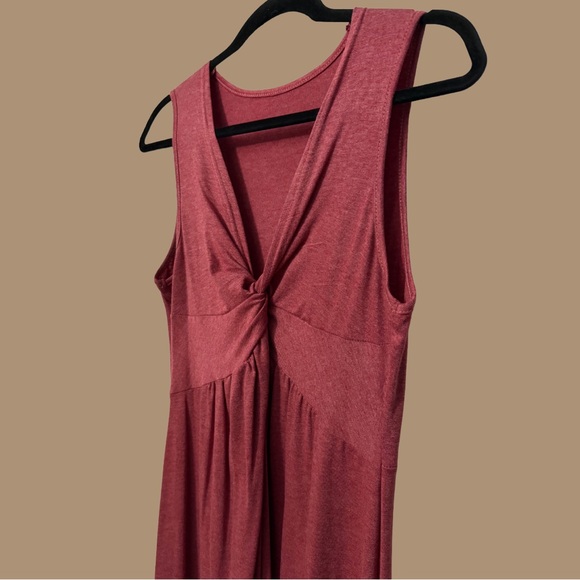 BOGO! Twist-Front Midi Dress in Dusty Rose - Picture 3 of 7